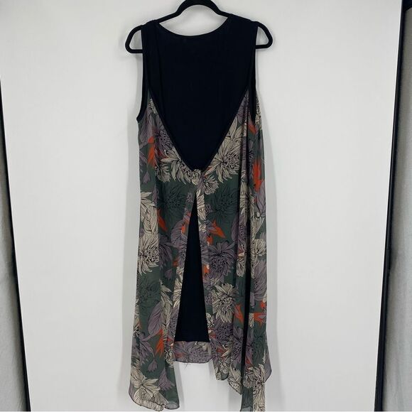 Patrizia Luca Women’s Round Neck Sleeveless Tropical Print Midi Dress size XL - Picture 3 of 4